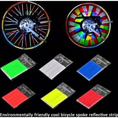 12pcs Bike Bicycle Wheel Spokes Reflective Sticker Tube Warning Safety Light DIY Cycling Reflector Tubes Motorcycle Part