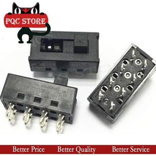 2PCS 4A 250VAC SS-23N02 XN-2-230 Toggle Slide Switch DIP 3 Position 8 Pin with Hole 2P3T Hair Dryer Air Blower Welding Gun