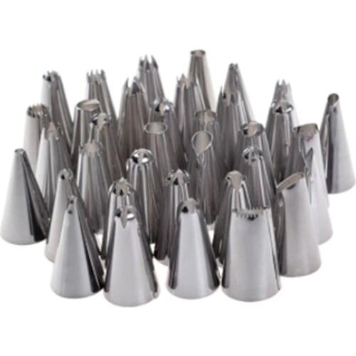36pcs Cake Decorating Tool Different Lace Shapes Pastry Cream Nozzles Fondant Confectionery Spout Icing Piping Nozzle For Baking