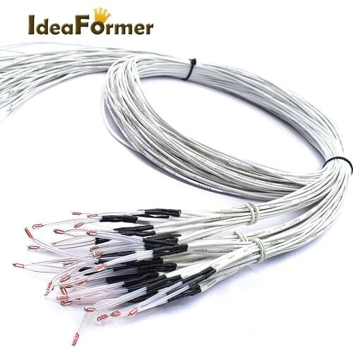 5pcs 3D Pringter 100K ohm NTC 3950 Thermistors Sensors with Cable 3D Printers Parts For Reprap Mend Part Temperature Accessories