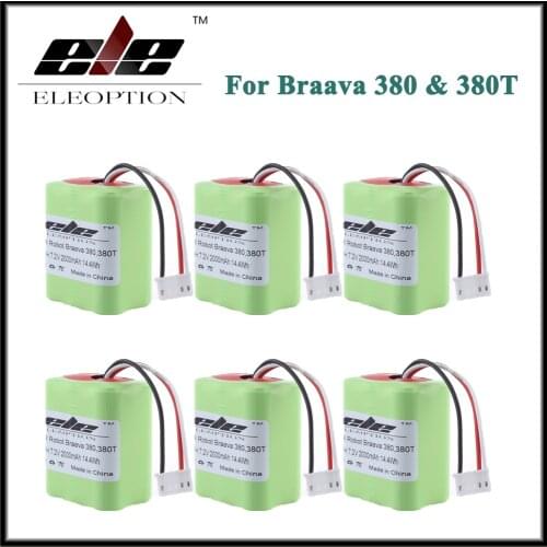 6x Eleoption 7.2V 2500mAh Replacement Vacuum Battery For iRobot Roomba Braava 380 & 380T