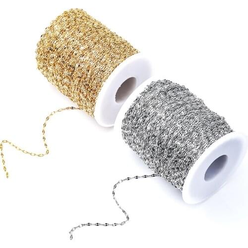 Wholesale 5m/lot Stainless Steel Lip-shape Water-wave Chain for Pendant Necklace DIY Jewelry Making Findings Bulk Chains