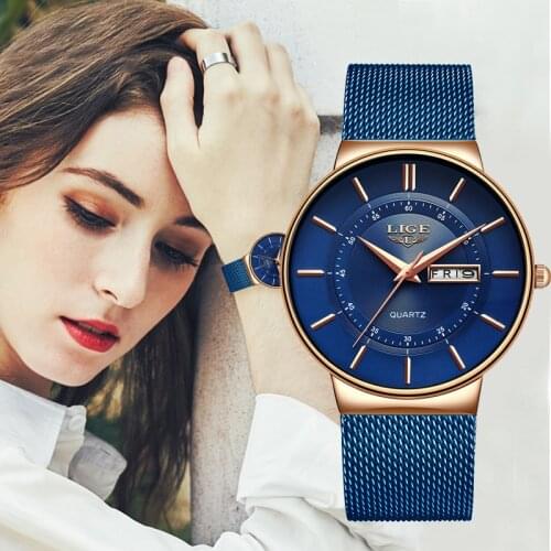 Women Watches LIGE Top Brand Luxury Waterproof Ultra Thin Date Clock Female Steel Strap Casual Quartz Watch Ladies Wrist Watches