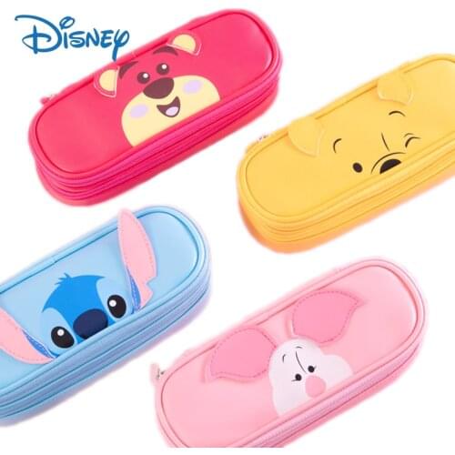 2021 New Disney Kawaii Stitch Winnie The Pooh Lotso Student Stationery Bags Large Capacity Cute Pencil Case for Boys Girls Gifts