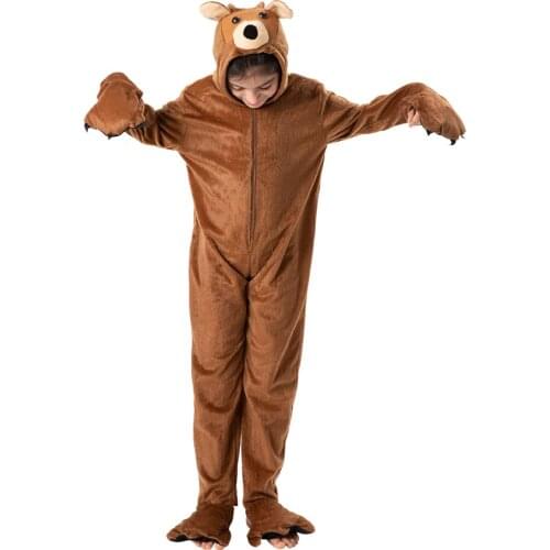 Reneecho Kids Bear Costume Animal Bear hoodie Cosplay Purim Carnival Costume Children 2021 New Arrival