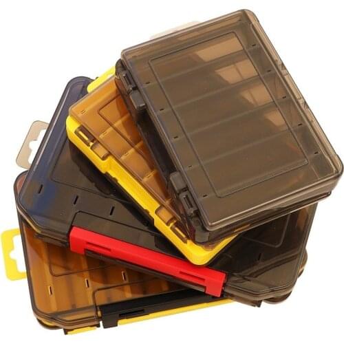 Doublex Sided Fishing Tackle Box 12 Compartments Bait Lure Hook Storage Box Fishing Accessories Plastic Storage Case