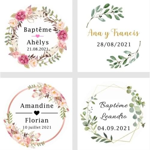 Customized Wedding Sticker Logo Name Date Wedding Birthday Party Sticker Personalized Design Label Gift Box Seal Sticker Sticker