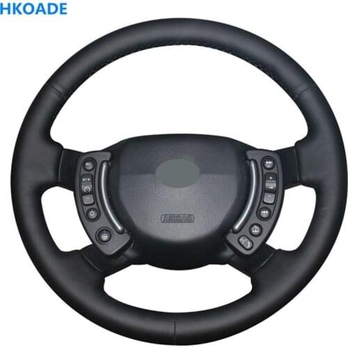 HKOADE Hand-stitched Black Hige Soft Non-slip Artificial Leather Car Steering Wheel Cover for Land Rover Range Rover 2003-2012
