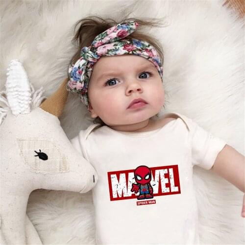 Newborn Baby Girl Rompers Polyester New Fashion White Sunsuit Marvel Toddler Clothes Bodysuit Beach Playsuit Infant Outfits