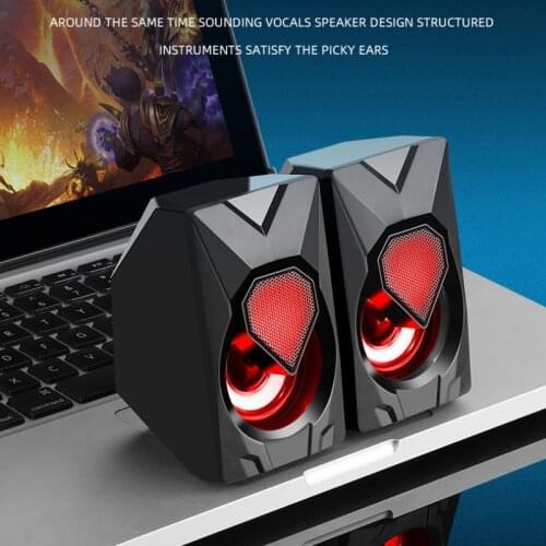 Computer Speakers For Laptop PC Subwoofer 4D Surround Sound Desktop Speaker Colorful LED Light Column Soundbar Theater Box Music