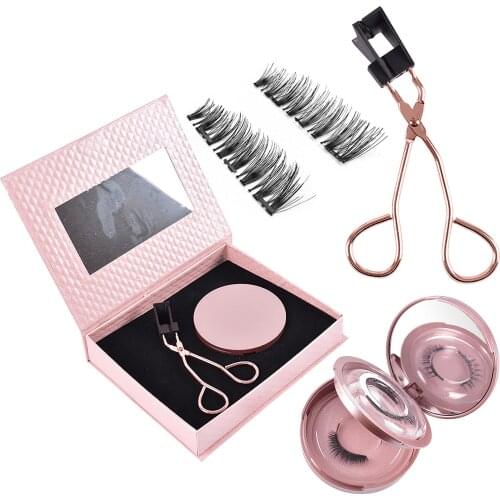 1Pair Reusable Quantum 3D Magnetic Eyelashes Set Makeup Magnetic Eye Lashes Eyelash Curler False Eyelashes Faux Cils Magnetique