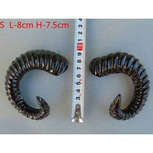 ZILIN mini black ram horns/ sheep horns a set(2 pack) Cosplay props DIY Material 8*7.5 cm