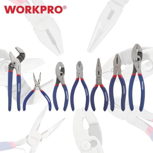 WORKPRO 7PC Electrician Pliers Wire Cable Cutter Plier Set Plumbing Plier Long Nose Plier