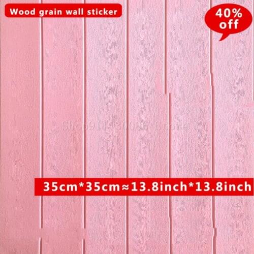 Premium Wood Grain 3D Wall Sticker, Self-Adhesive Stickers Panel Elastic Foam Wallpaper Safety Art Wall Easy Clean Home Decor