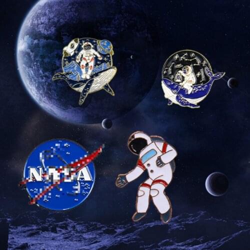 Aeronautics Space Astronaut brooch on Patches Clothing Embroidered Sew on Applique Logo Patch Badges for Clothes Bag Enamel Pin