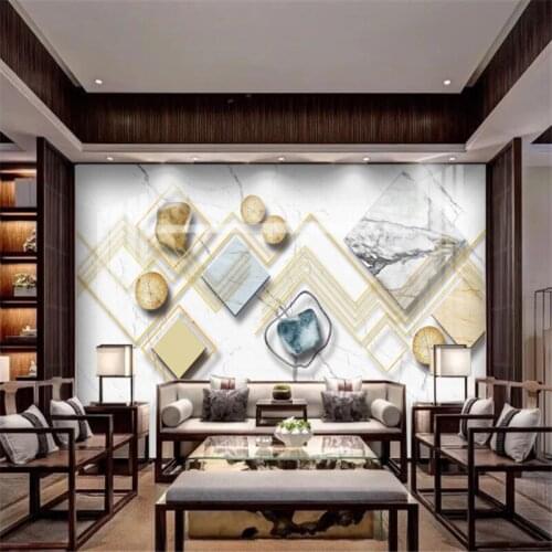 Custom Mural Wallpaper 3D Marble Landscape Landscape Abstract Geometric Art Background Wall Painting