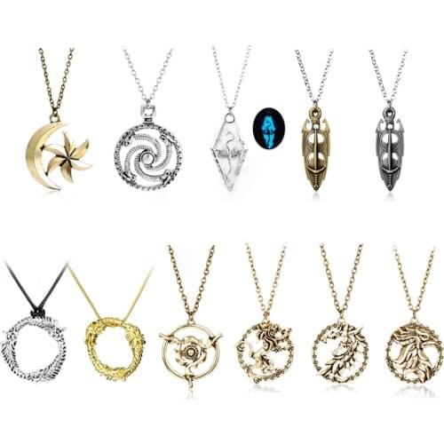 Game Elder Scroll Necklace for Women Men Pendant Choker Jewellery Necklaces for Teen Girls