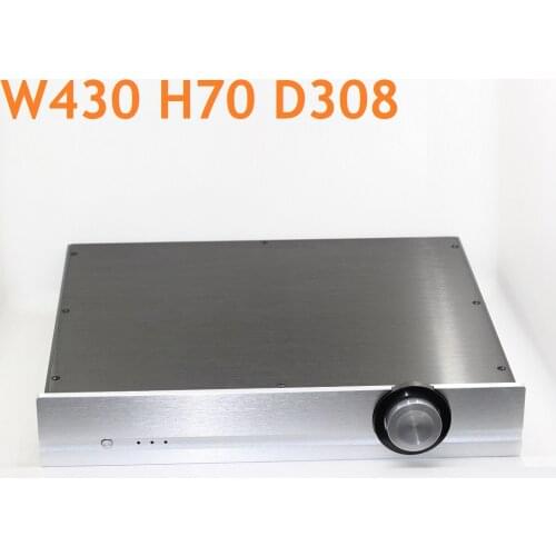 Pass Concealed Install Panel Power Amplifier Chassis DAC Preamp Amplifier Housing DIY Aluminum Headphone Amp Case W430 H70 D308