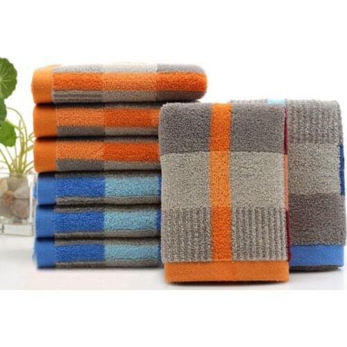 35 *73cm Checkered Soft Cotton Towel Bath Beach Bathroom Hand Hair Terry Towel for Kids Adults Home Textile House Cleaning Towel