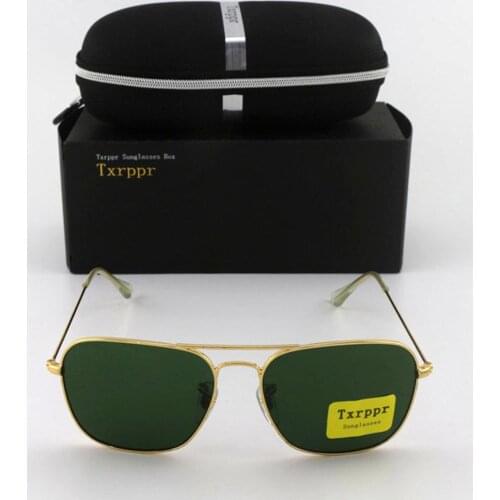 2pcs Txrppr New Fashion Women Sunglasses Glasses Gold/Green Women Brand Designer High Quality Square sun glases