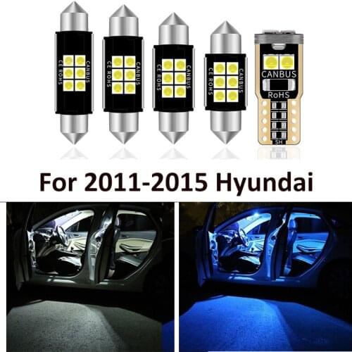 9pcs LED License Plate Lamp + Interior Lights Kit Package For 2011-2015 Hyundai Elantra Dome Map Trunk Cargo Area light Lamps