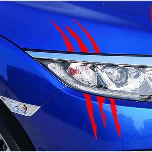 Reflective Claw Scratch Marks Headlight Decal Car Stickers for Skoda Octavia Fabia Rapid Superb Yeti Roomster