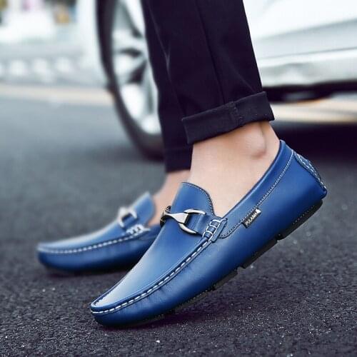 British Men Shoes Loafers Shoes High Quality Soft Leather Shoes Comfortable Business Work Shoes Casual Shoes Light Slip-on Shoes