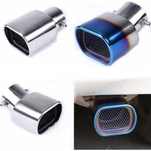 Universal Car Auto Square Exhaust Muffler Tip Stainless Steel Pipe Chrome Trim Modified Car Rear Tail Throat Exhause Liner