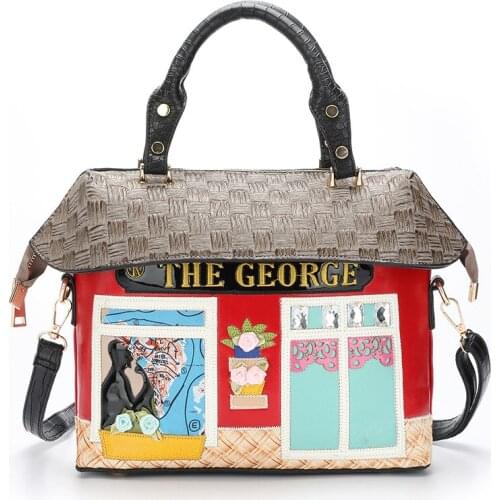 Womens bag 2020 new shoulder bag PU leather ladies handbag embroidery brand womens bag creative shoulder diagonal bag