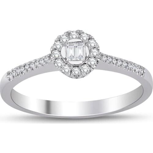 0.18 CT sa. Diamond Baguette Ring Handy Custom Craftsmanship Gift Gold Special Occasions Design Shiny Elegant Jewelry