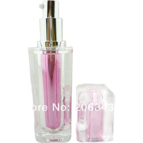 15ml PINK square shape press pump lotion/emusion bottle,cosmetic container,press pump bottle ,Cosmetic bottle