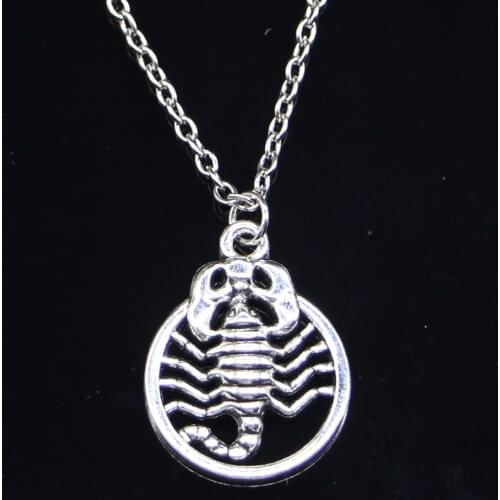 20pcs New Fashion Necklace 26x19mm scorpion scorpio zodiac Pendants Short Long Women Men Colar Gift Jewelry Choker