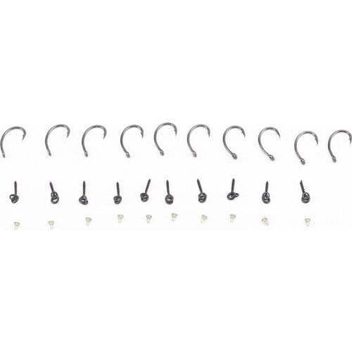 30Pcs/set Carp Fishing Ronnie Rig Hook Bait Stoppers Bait Screws Terminal Tackle Fishing Tools Sports Entertainment