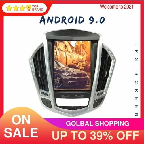 4+128G Android 9.0 For Cadillac SRX 2009-2012 Tesla style Car GPS Navigation Head Unit Multimedia Player Radio Tape Recorder IPS