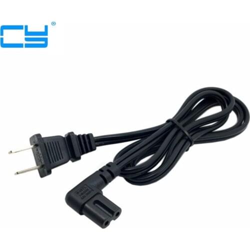 5PCS USA 2pin Male to 90 Degree Right Angled IEC 320 IEC320 C7 Power Supply Cord cable 1M 100cm 3ft