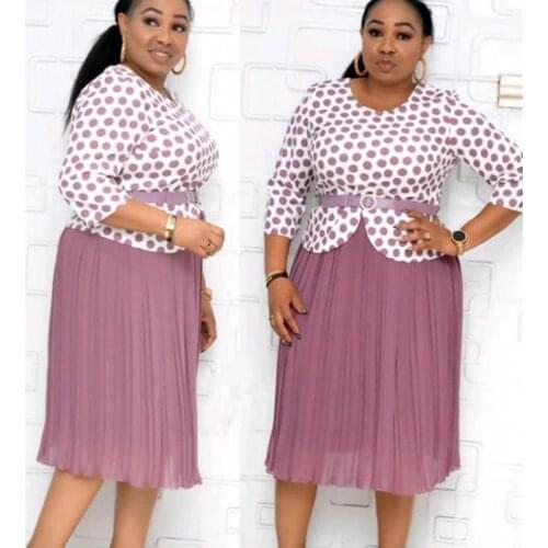 5XL 6XL Plus Size African Dresses For Women 2 Piece Set Tops And Pleated Skirt Office Lady African Women Clothes Big Size 3XL