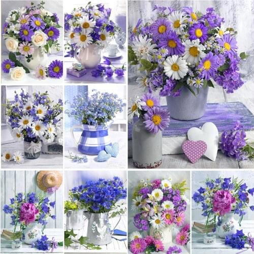 5D DIY Diamond Painting Daisy Flower Mosaic Diamond Embroidery Floral Cross Stitch Kit Full Square Drill Home Decoration Art