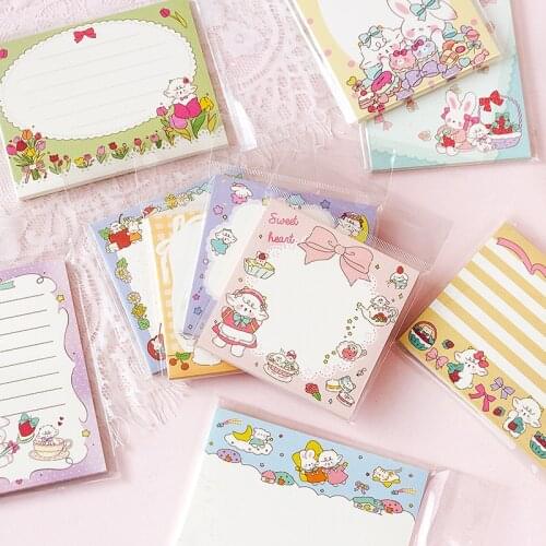 Dimi 50 Sheets Cartoon Style Sweetness Full Score Series Loose Leaf Memo Pads DIY Scrapbooking Journal Collage Background Paper