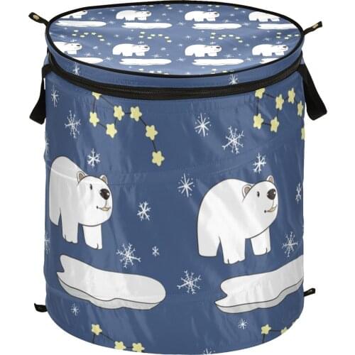 Cartoon Print Large Folding Laundry Basket Clothes Toys Books Bucket Storage Basket Popup Laundry Hamper Sundries Storage Barrel