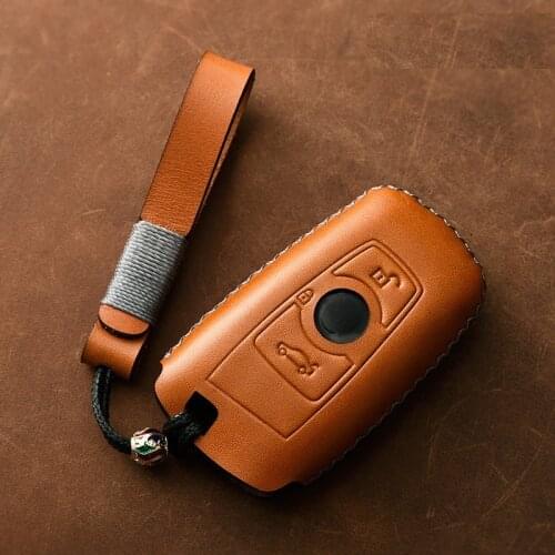 Genuine Leather Car Remote Key Cover Case For BMW 520 525 f30 f10 F18 118i 320i 1 3 5 7Series X3 X4 M3 M4 M5 E34 E90 E60 E36 key