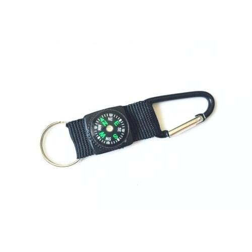 D-type webbing carabiner outdoor quick-hanging with compass oil ring, solar power bank quick-hanging buckle with ring