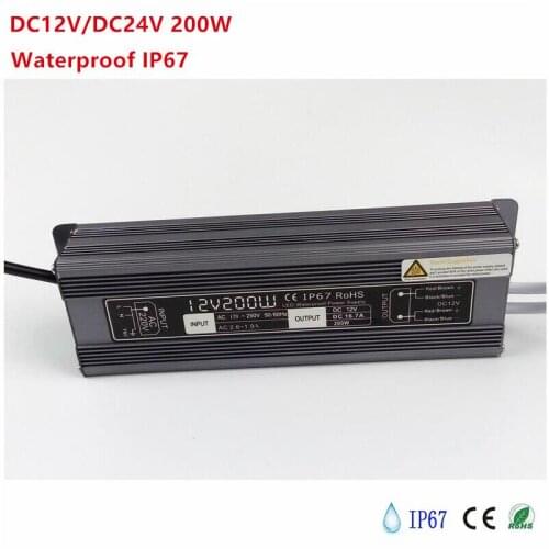 DC12V-24V 30W 50W 60W 100W Waterproof IP67 Electronic LED Driver adapter outdoor use power supply led strip Lighting Transformer