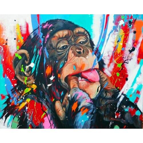Monkey Animals DIY Oil diy Paint By Number Calligraphy Painting Acrylic Painting by number On Canvas For Home Decor 40x50cm