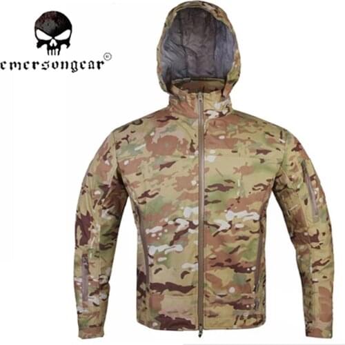 EMERSON Outdoor Light Tactical Combat Soft Shell Jacket Hooded Breathable Perspiration EM6873