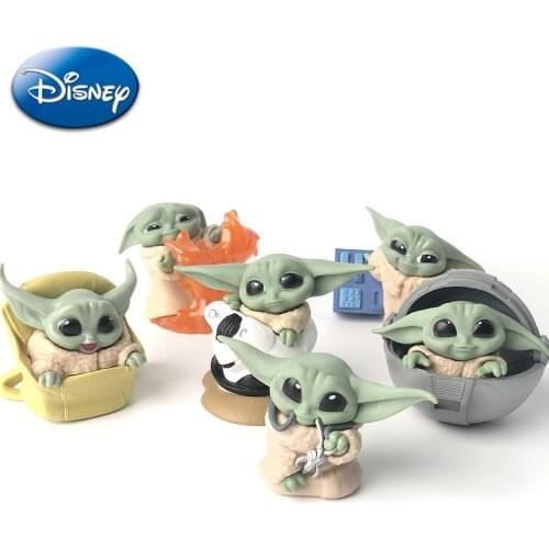 Disney Star Baby Yoda Figures Set Pvc Q Posket Cute Action Figure Anime Wars Mandalorian Figurines Collection Toys Gift for Kids