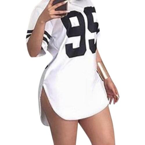 Fashion White graphic tee Women Letter Print Tops Summer Split Short Sleeve Korean Style Tshirts 2020 Harajuku T-shirt