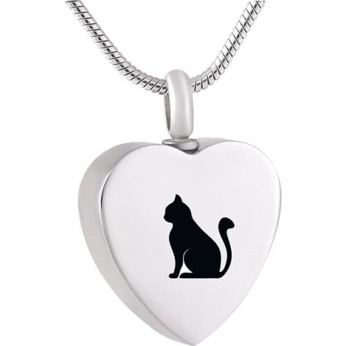IJD9788 Different Pet Cat Urn Necklace for Ashes,Custom Engrave Stainless Steel Pet Dog Cat Keepsake Cremation Jewelry