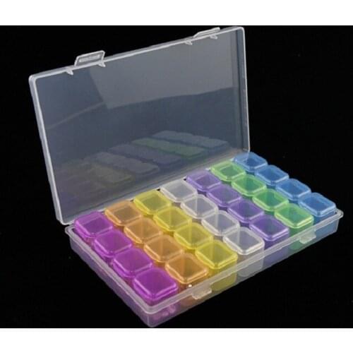 2 PCS 28 grid large capacity rice bead box DIY beaded box diamond painting diamond storage box