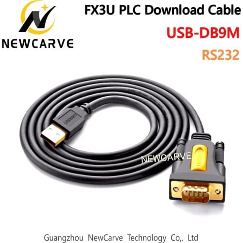 FX3U PLC To PC Cable USB To RS232 COM Port Serial PDA 9 DB9 Pin Cable For Windows 7 8.1 XP Vista Mac OS USB RS232 COM NEWCARVE