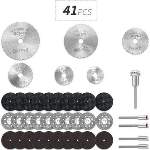 41pcs Saw Blades Cutting Dics Dremel Metal Cutter Power Tools Rotary Tool Wood Cutting Discs Drill Mandrel Cutoff Dropship